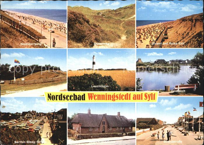 Wenningstedt Sylt Norduebergang Duenenweg Strand Rotes Kliff Huenengrab Leuchttu