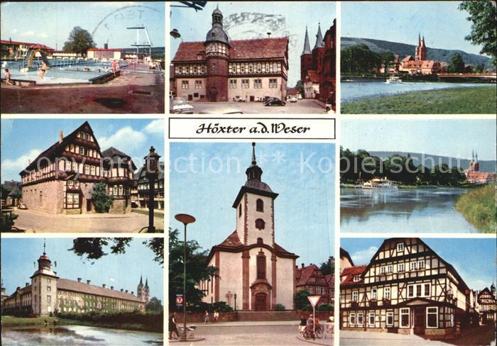 Hoexter Weser Schwimmbad Rathaus Weserpartie Schloss Kirche Fachwerkhaus
