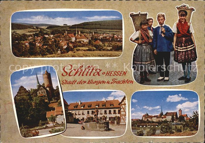 Schlitz Hessen Panorama Burg Brunnen Winzertrachten