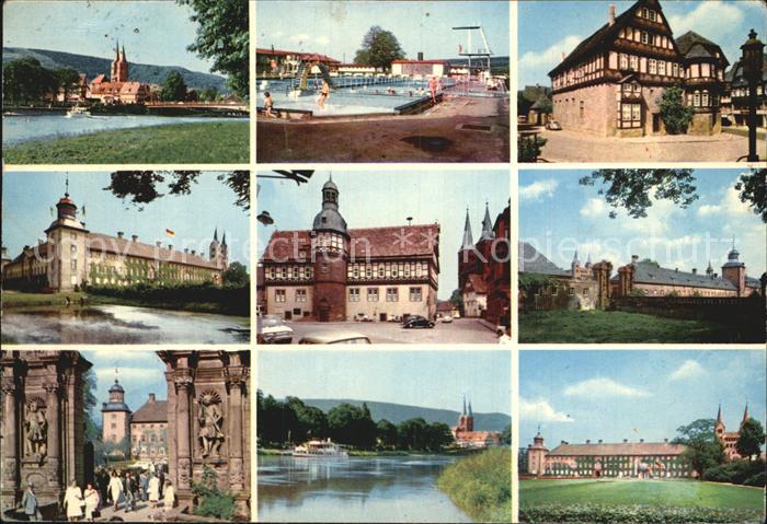 Hoexter Weser Weserpartien Schloesser Schwimmbad