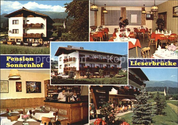 Seeboden Millstaettersee Pension Sonnenhof Lieserbruecke Gastraum Theke Terrasse