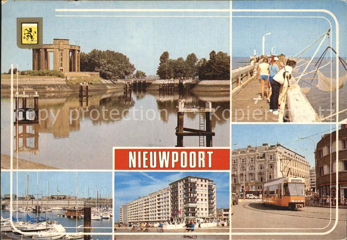 Nieuwpoort Hainaut Hafen Seebruecke Hotel Strassenbahn
