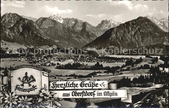 Oberstdorf Gesamtansicht mit Alpenpanorama