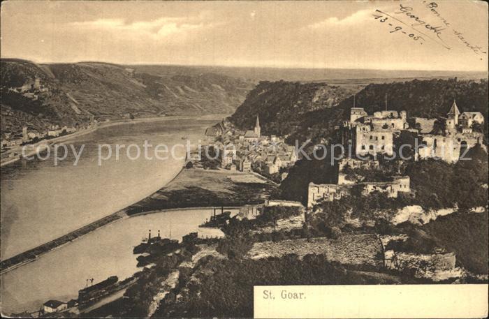 St Goar Panorama Blick ueber den Rhein