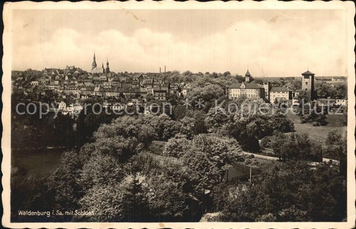Waldenburg Sachsen Stadtbild mit Schloss
