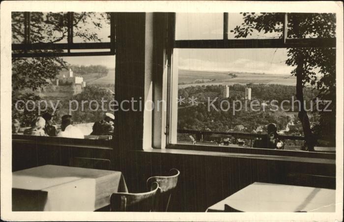 Bad Koesen Blick vom Himmelreich auf Rudelsburg und Saaleck