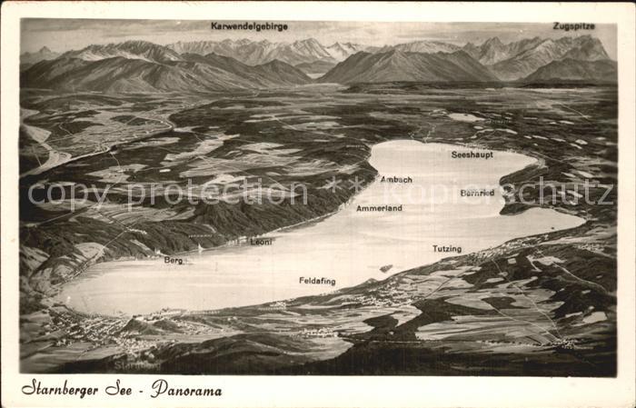 Starnbergersee Panorama Alpenkette aus der Vogelperspektive