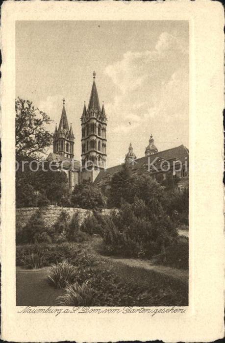 Naumburg Saale Dom vom Garten gesehen Kupfertiefdruck Buetten