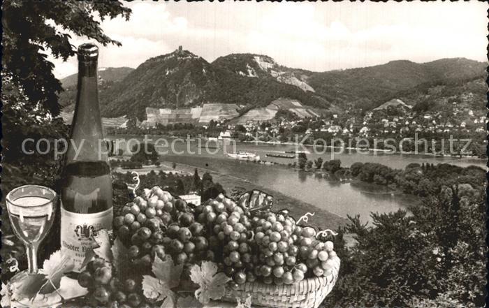 Koenigswinter Hotel Restaurant Drachenfels Weinflasche Glas Rhein