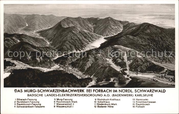 Forbach Baden Murg Schwarzenbachwerk Schwarzwald Vogelperspektive Bromsilber