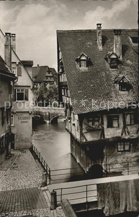 Ulm Donau Haeuserpartie an der Blau