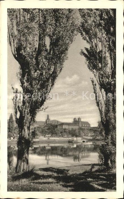 Leitmeritz Litomerice Nordboehmen Partie an der Elbe Pappeln Heimatkartenserie S