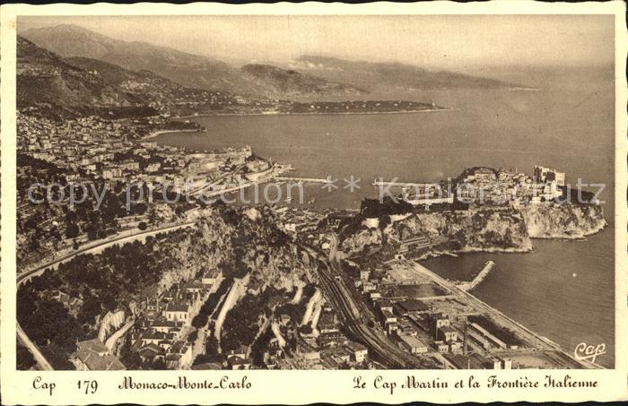 Monte-Carlo Cap Martin et la Frontiere Italienne vue aerienne