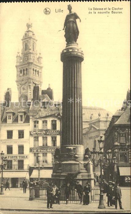 Lille Nord La Deesse et le Clocher de la nouvelle Bourse