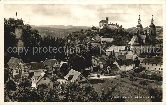 Goessweinstein Ortsblick mit Kirche und Schloss