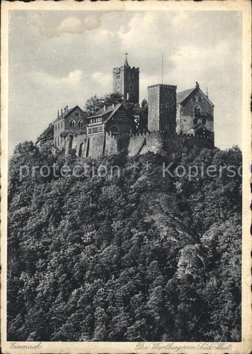 Eisenach Thueringen Wartburg Kupfertiefdruck