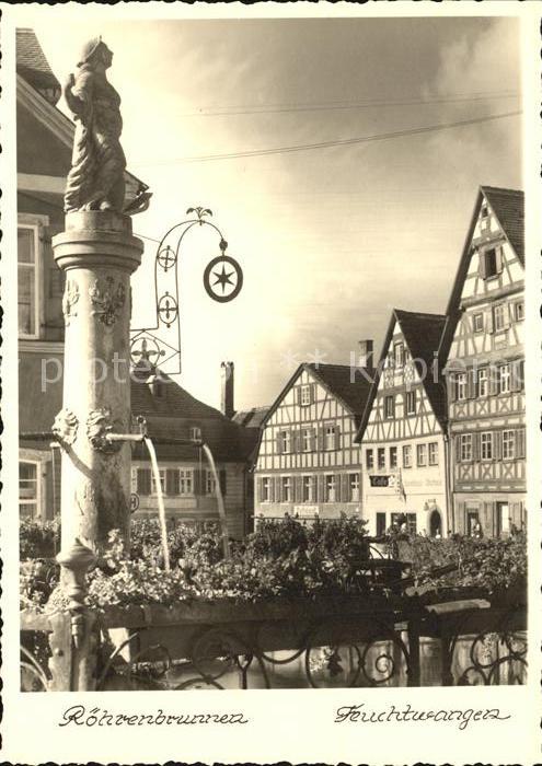 Feuchtwangen Roehrenbrunnen Fachwerkhaeuser