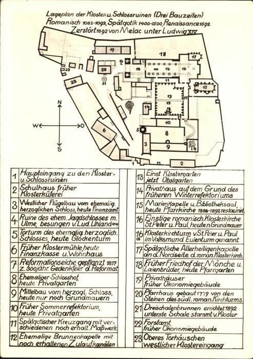 Hirsau Lageplan Klosterruine Schlossruine