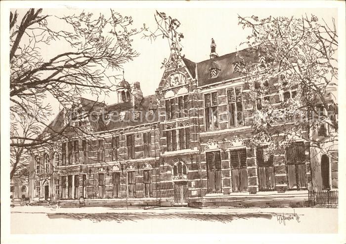 Assen Voormalig Provinciehuis Kuenstlerkarte