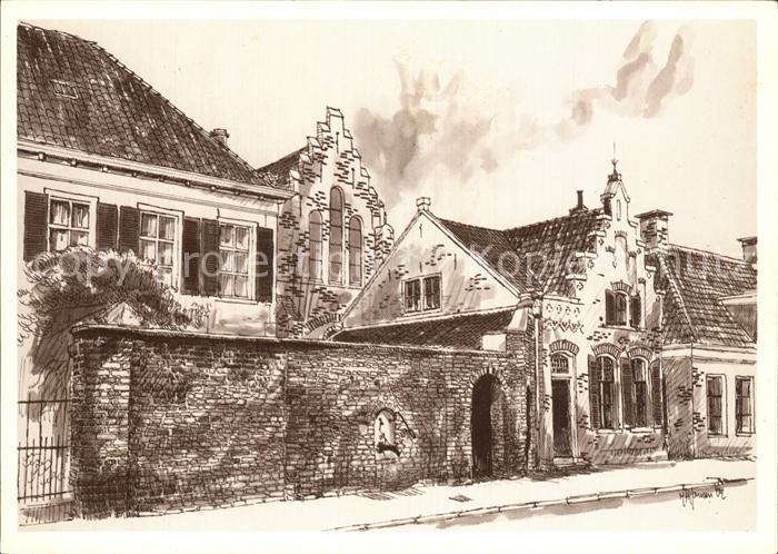 Assen Kloostermuur en Kloosterpomp Kuenstlerkarte