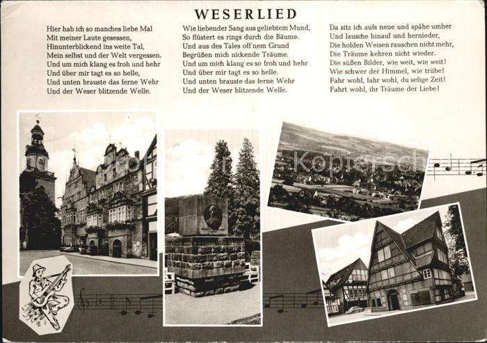 Rinteln Weser Niedersachsen Orts und Teilansichten Weserlied