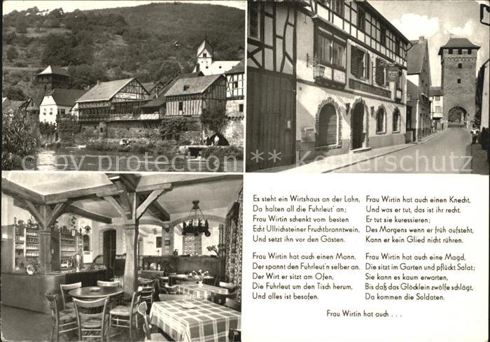 Dausenau Wirtshaus an der Lahn Gastraum Frau Wirtin Lied