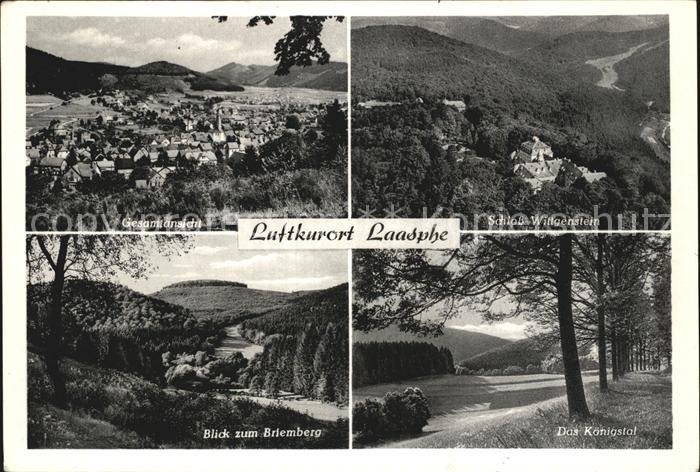 Laasphe BAD LAASPHE NRW Panorama Schloss Wittgenstein Briemberg Koenigstal