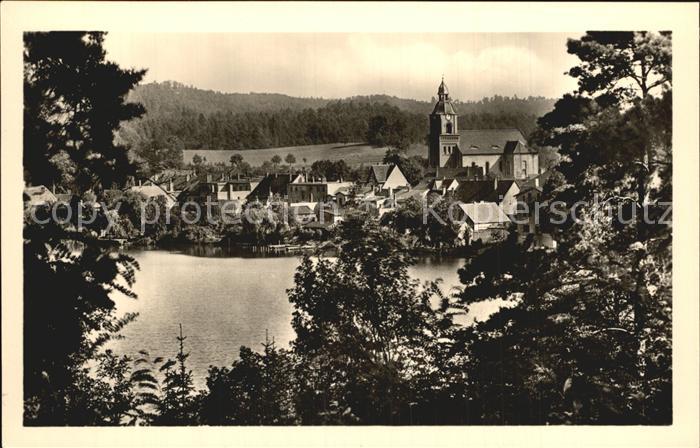 Bad Buckow Maerkische Schweiz Blick von der Ferdinandshoehe Kirche