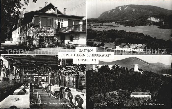 Dreistetten Gasthof Zum lustigen Scherrerwirt Hohe Wanne Speisezimmer Ruine Star