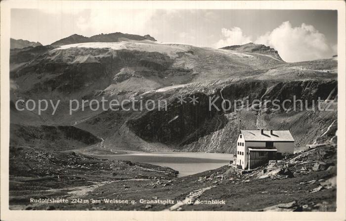 Rudolfshuette Weisssee am Weissensee mit Granatspitz und Sonnblick