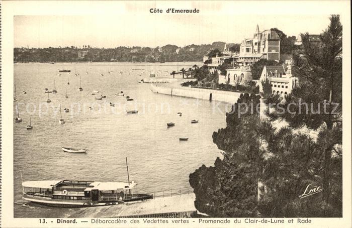 Dinard 35 Debarcadere des vedettes vertes et Promenad du Clair de Lune