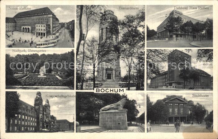 BOCHUM  CITY Stadtpark Rosengarten Bismarckturm Parkhotel Haus Rechen Neues Raha