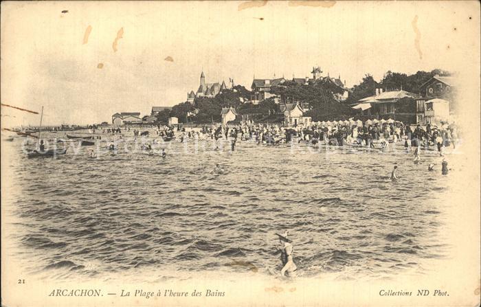 Arcachon Gironde La Plage a l_Heure des Bains