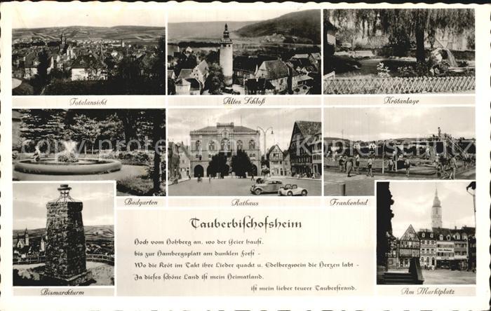 Tauberbischofsheim Altes Schloss Kroetanlage Frankenbad Rathaus Badgarten Bismar