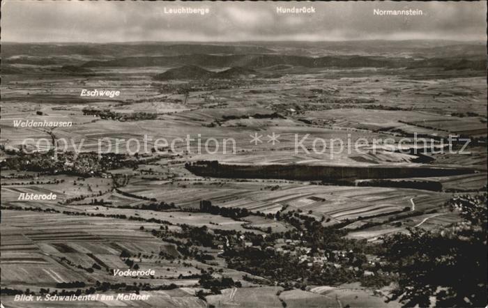 Eschwege Blick vom Schwalbental am Meissner Fliegeraufnahme
