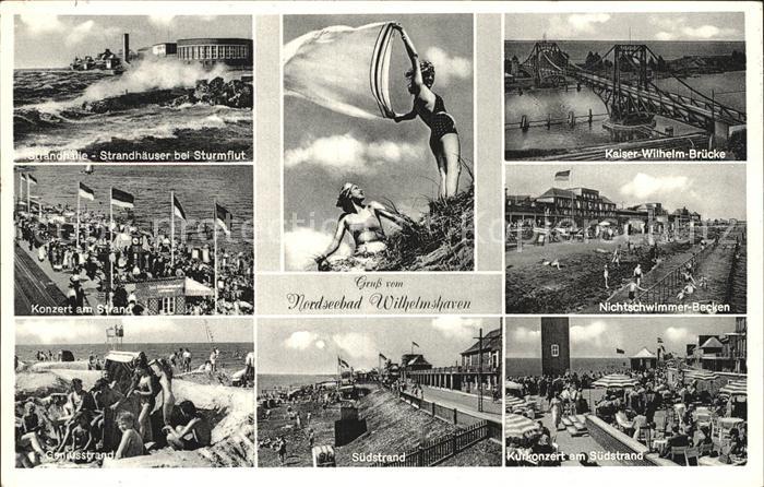 Wilhelmshaven  CITY Strandhalle Sturmflut Kaiser Wilhelm Bruecke Kurkonzert Str