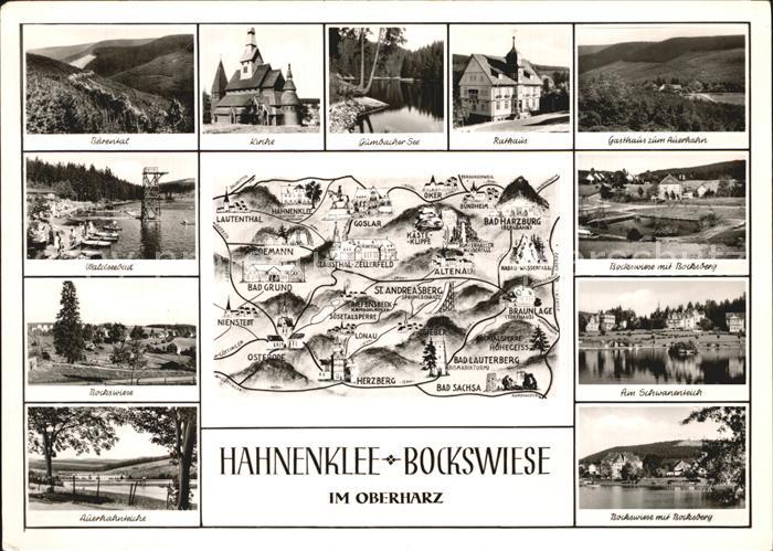 Hahnenklee-Bockswiese Harz und Umgebung Landkarte