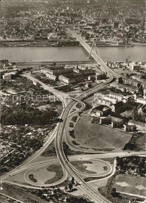 Koeln Rhein Severinsbruecke Fliegeraufnahme