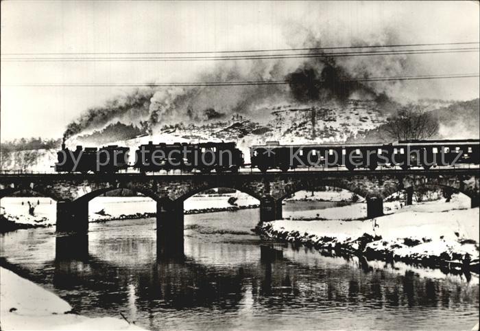 Bad Koestritz Eisenbahn Dampflokomotive Baureihe 62 Zuglok 62 015 Elsterbruecke