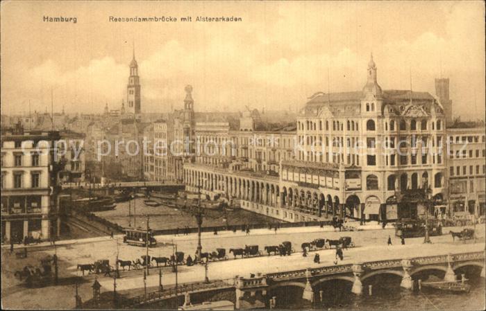 HAMBURG  CITY Reesendammbruecke mit Alsterarkaden