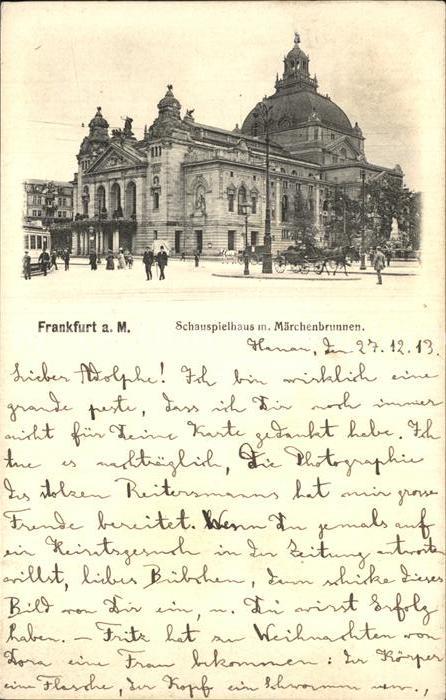 Frankfurt Main Schauspielhaus mit Maerchenbrunne