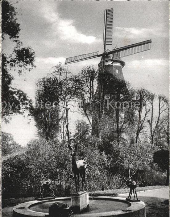 BREMEN  CITY Wallpartie mit Rehbrunnen und Muehle