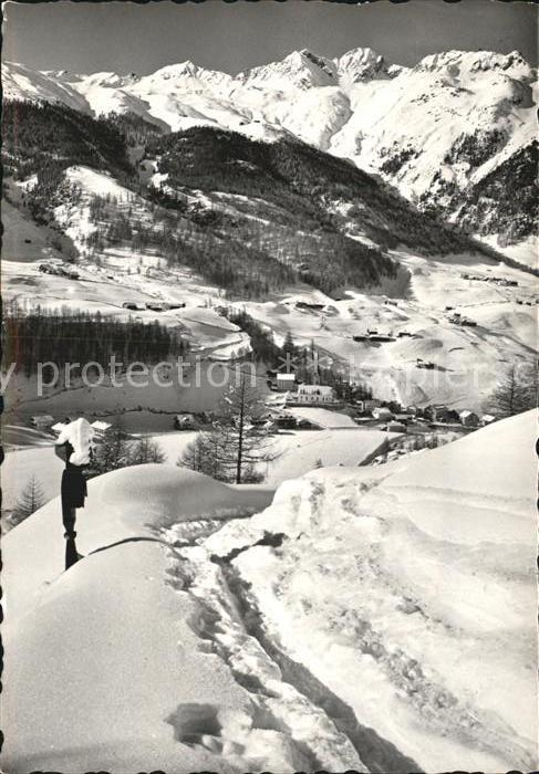 Soelden oetztal Wanderweg im Schnee