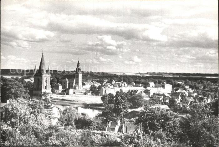 Krosno Odrzanskie Fliegeraufnahme mit Kirchen