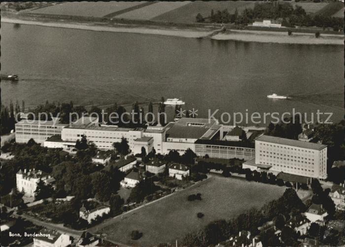 Bonn Rhein Fliegeraufnahme Bundeshaus