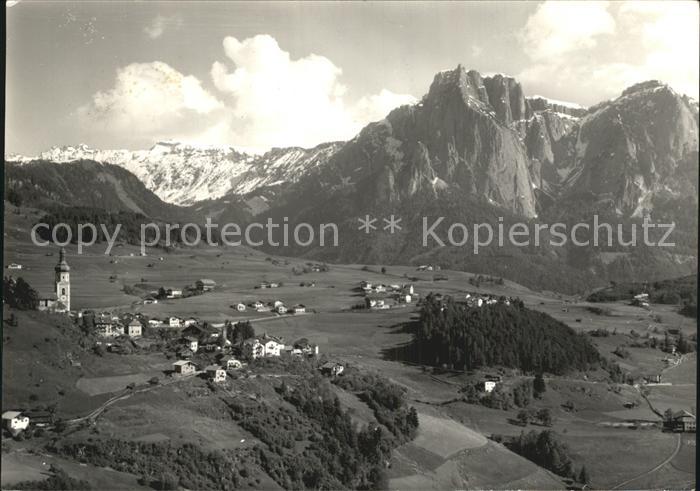 Castelrotto Kastelruth Fliegeraufnahme