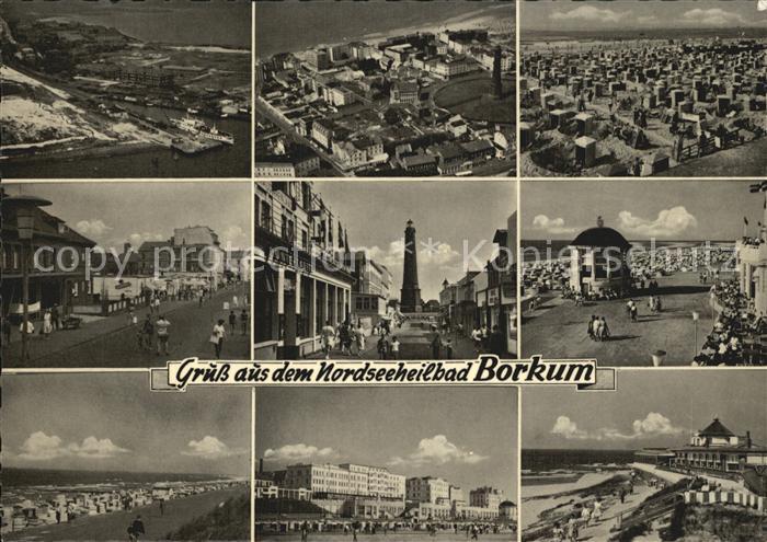 BORKUM Nordseebad Niedersachsen Fliegeraufnahme Strand Strassenpartie