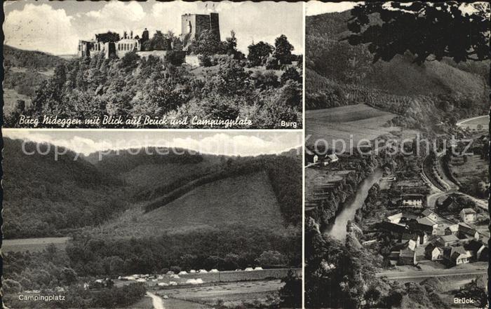 Nideggen Eifel Burg Blick Campingplatz Brueck