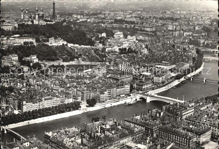 Lyon France Luftaufnahme