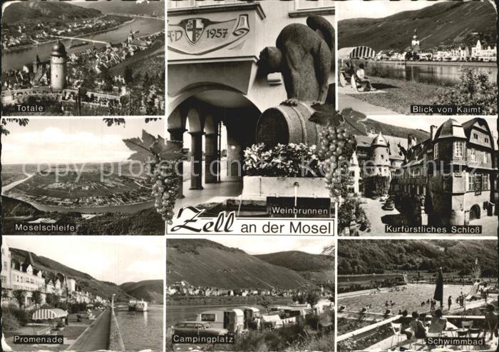 Zell Mosel Moselschleife Kurfuerstliches Schloss Schwimmbad Campingplatz